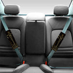 Gold And Black Libra Sign Print Car Seat Belt Covers