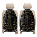 Gold And Black Libra Sign Print Car Seat Organizers
