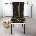 Gold And Black Libra Sign Print Dining Chair Slipcover