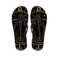 Gold And Black Libra Sign Print Flip Flops