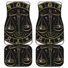 Gold And Black Libra Sign Print Front and Back Car Floor Mats