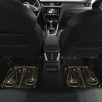 Gold And Black Libra Sign Print Front and Back Car Floor Mats