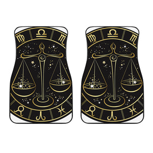 Gold And Black Libra Sign Print Front Car Floor Mats