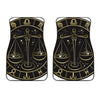 Gold And Black Libra Sign Print Front Car Floor Mats