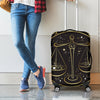 Gold And Black Libra Sign Print Luggage Cover