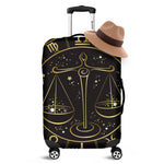 Gold And Black Libra Sign Print Luggage Cover