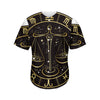 Gold And Black Libra Sign Print Men's Baseball Jersey