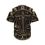 Gold And Black Libra Sign Print Men's Baseball Jersey