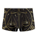 Gold And Black Libra Sign Print Men's Boxer Briefs