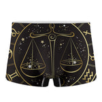 Gold And Black Libra Sign Print Men's Boxer Briefs