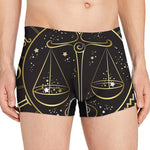 Gold And Black Libra Sign Print Men's Boxer Briefs