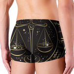 Gold And Black Libra Sign Print Men's Boxer Briefs