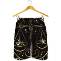 Gold And Black Libra Sign Print Men's Shorts