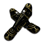 Gold And Black Libra Sign Print Muay Thai Shin Guard