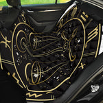 Gold And Black Libra Sign Print Pet Car Back Seat Cover