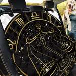 Gold And Black Libra Sign Print Pet Car Back Seat Cover
