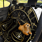 Gold And Black Libra Sign Print Pet Car Back Seat Cover