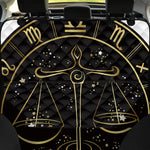 Gold And Black Libra Sign Print Pet Car Back Seat Cover
