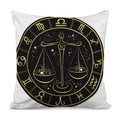 Gold And Black Libra Sign Print Pillow Cover