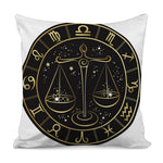 Gold And Black Libra Sign Print Pillow Cover
