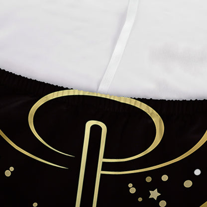 Gold And Black Libra Sign Print Sofa Cover