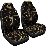 Gold And Black Libra Sign Print Universal Fit Car Seat Covers