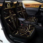 Gold And Black Libra Sign Print Universal Fit Car Seat Covers