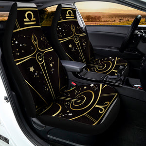 Gold And Black Libra Sign Print Universal Fit Car Seat Covers