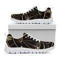 Gold And Black Libra Sign Print White Running Shoes