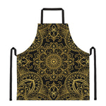 Gold And Black Mandala Print Apron
