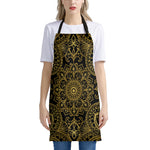 Gold And Black Mandala Print Apron