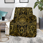 Gold And Black Mandala Print Blanket