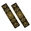 Gold And Black Mandala Print Car Seat Belt Covers