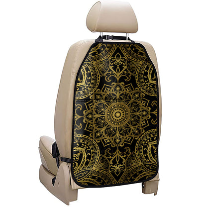 Gold And Black Mandala Print Car Seat Organizers