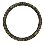 Gold And Black Mandala Print Car Steering Wheel Cover