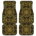 Gold And Black Mandala Print Front and Back Car Floor Mats