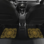Gold And Black Mandala Print Front and Back Car Floor Mats