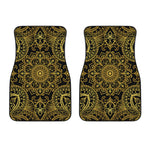 Gold And Black Mandala Print Front Car Floor Mats