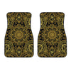 Gold And Black Mandala Print Front Car Floor Mats