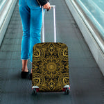 Gold And Black Mandala Print Luggage Cover