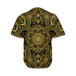 Gold And Black Mandala Print Men's Baseball Jersey