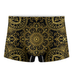Gold And Black Mandala Print Men's Boxer Briefs