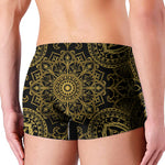 Gold And Black Mandala Print Men's Boxer Briefs