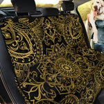 Gold And Black Mandala Print Pet Car Back Seat Cover