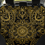 Gold And Black Mandala Print Pet Car Back Seat Cover