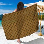 Gold And Black Orthodox Pattern Print Beach Sarong Wrap