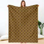 Gold And Black Orthodox Pattern Print Blanket