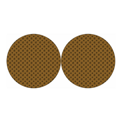 Gold And Black Orthodox Pattern Print Car Coasters