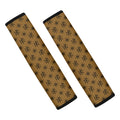 Gold And Black Orthodox Pattern Print Car Seat Belt Covers