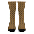 Gold And Black Orthodox Pattern Print Crew Socks